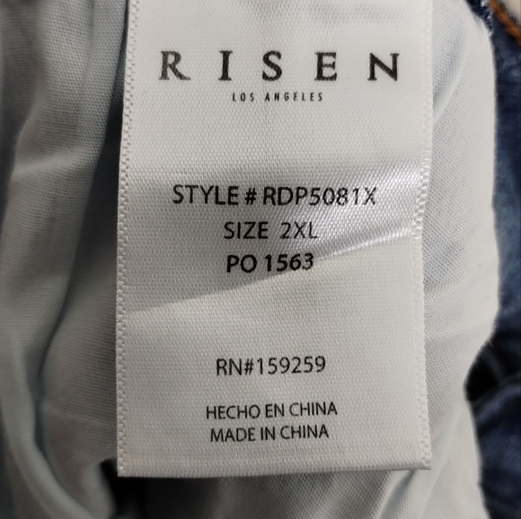 Risen Jeans High Rise Straight Jean Women's Plus Size 2X - Picture 6 of 7
